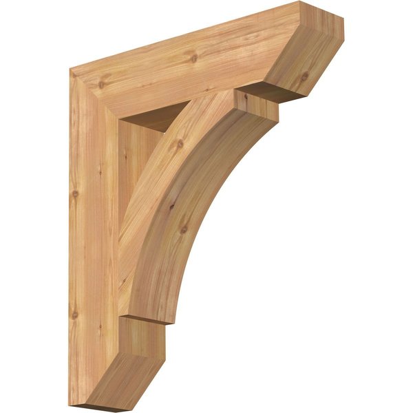 Ekena Millwork Thorton Slat Smooth Bracket, Western Red Cedar, 5 1/2"W x 24"D x 28"H BKT06X24X28THR06SWR